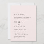 Merrin Blush Elegant Wedding Einladung (Vorderseite)
