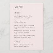 Merrin Blush Elegant Wedding Menükarte (Vorderseite)