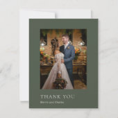 Merrin Moss Elegant Wedding Dankeskarte (Vorderseite)