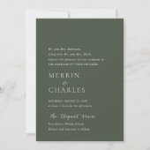 Merrin Moss Elegant Wedding Einladung (Vorderseite)