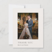 Merrin Neutral Elegant Wedding Dankeskarte (Vorderseite)