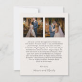 Merrin Neutral Elegant Wedding Dankeskarte (Rückseite)