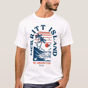 Merritt Island Florida Retro Surfer Vintage Strand T-Shirt