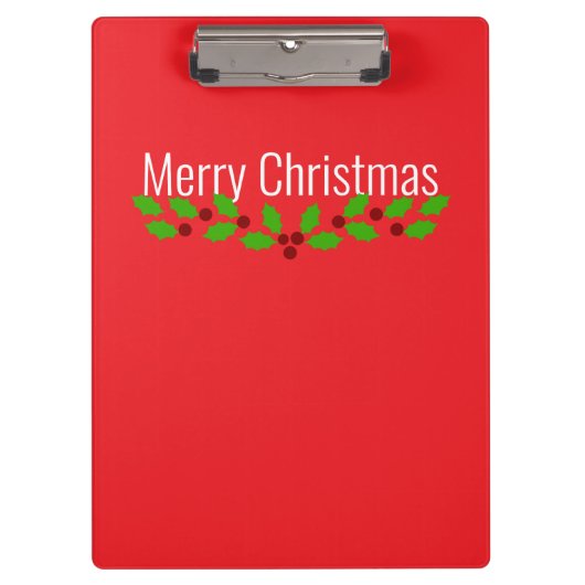 Merrry Christmas, holiday red, Klemmbrett (Vorderseite)