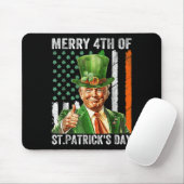 Merry 4. St Patricks Day Leprechaun Hat Mousepad (Mit Mouse)