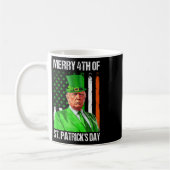 Merry 4. St Patricks Day Trump Leprechaun Hat Kaffeetasse (Links)