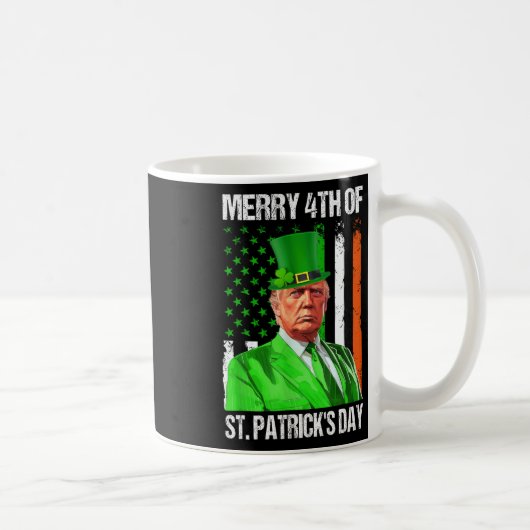 Merry 4. St Patricks Day Trump Leprechaun Hat Kaffeetasse (Rechts)