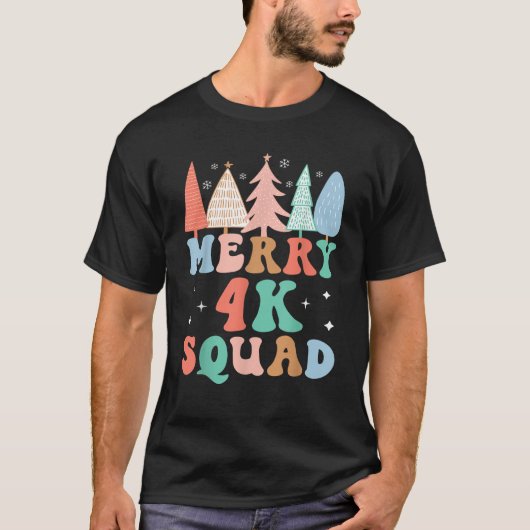 Merry 4K Squad Kindergarten Lehrer 4K Kinder Crew T-Shirt (Vorderseite)