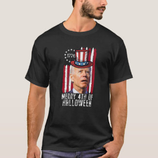 Merry 4th Halloween Joe Biden Feuerwerk Happy 4t T-Shirt
