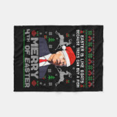 Merry 4th Of Easter Funny Biden Ugly Christmas Swe Fleecedecke (Vorderseite (Horizontal))