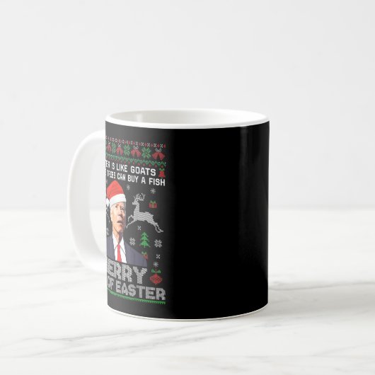 Merry 4th Of Easter Funny Biden Ugly Christmas Swe Kaffeetasse (Vorderseite Links)