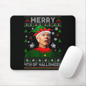 Merry 4th Of Halloween Joe Biden Christmas Ugly Sw Mousepad (Mit Mouse)