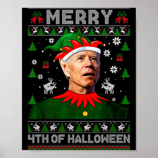 Merry 4th Of Halloween Joe Biden Christmas Ugly Sw Poster (Vorne)