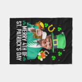 Merry 4th of St Patrick's Day Funny Trump Leprecha Fleecedecke (Vorderseite (Horizontal))