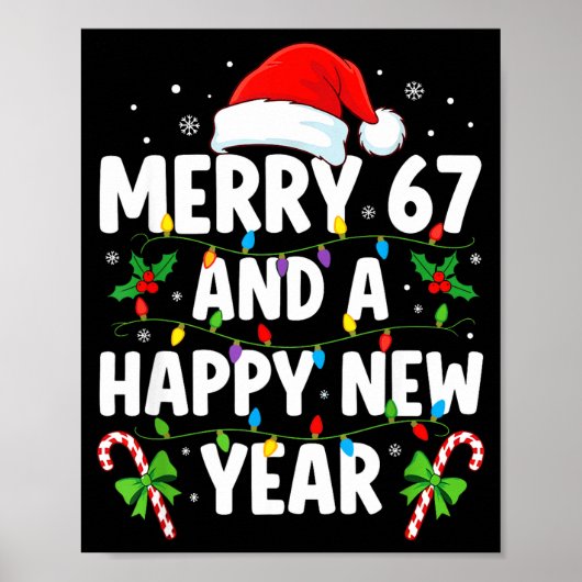 Merry 67 And A Happy New Year Six Seven Christmas Poster (Vorne)
