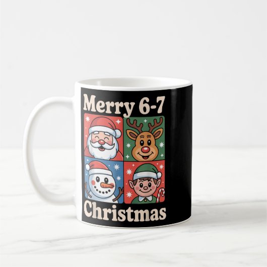 Merry 6 7 Six Seven Meme Christmas Women Men Kids Kaffeetasse (Links)