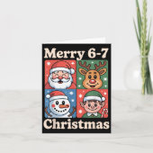 Merry 6 7 Six Seven Meme Christmas Women Men Kids Karte (Vorderseite)