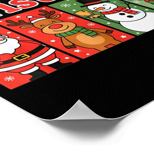 Merry 6 7 Six Seven Meme Christmas Women Men Kids  Poster (Ecke)