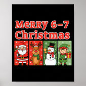 Merry 6 7 Six Seven Meme Christmas Women Men Kids  Poster (Vorne)