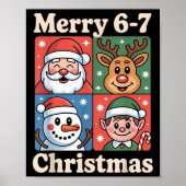 Merry 6 7 Six Seven Meme Christmas Women Men Kids Poster (Vorne)