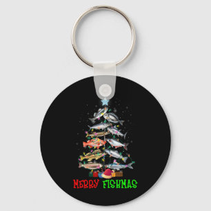 Merry A Fishmas Funny Christmas Tree Lights Fish F Schlüsselanhänger