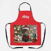Merry Abyssinian Cat Christmas Personalisiert Schürze (Vorderseite)