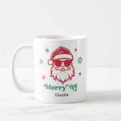 Merry AF cooler Weihnachtsmann in Sonnenbrille Ret Kaffeetasse (Links)
