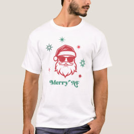 Merry AF cooler Weihnachtsmann in Sonnenbrille Ret T-Shirt