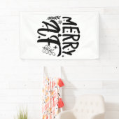 Merry Af Funny Christmas Snowflake Xmas Banner (Insitu)