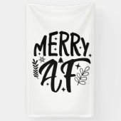 Merry Af Funny Christmas Snowflake Xmas Banner (Vertikal)