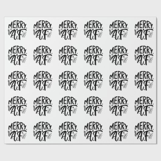 Merry Af Funny Christmas Snowflake Xmas Geschenkpapier (Flach)
