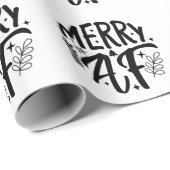 Merry Af Funny Christmas Snowflake Xmas Geschenkpapier (Rolleneckpunkt)
