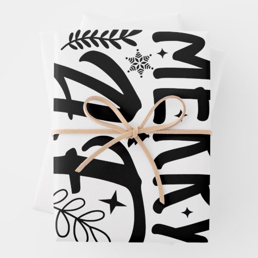 Merry Af Funny Christmas Snowflake Xmas Geschenkpapier Set (Beispiel)