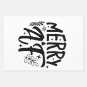 Merry Af Funny Christmas Snowflake Xmas Geschenkpapier Set (Vorderseite)
