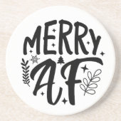 Merry Af Funny Christmas Snowflake Xmas Getränkeuntersetzer (Vorne)
