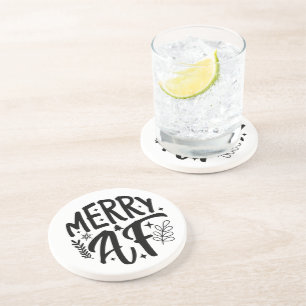 Merry Af Funny Christmas Snowflake Xmas Getränkeuntersetzer