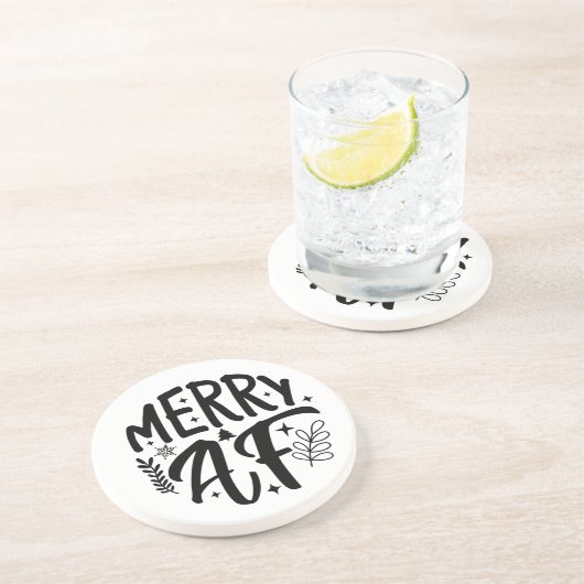 Merry Af Funny Christmas Snowflake Xmas Getränkeuntersetzer (Seite)