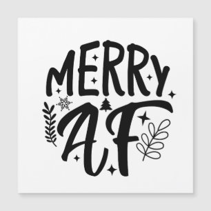 Merry Af Funny Christmas Snowflake Xmas Magnetkarte