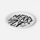 Merry Af Funny Christmas Snowflake Xmas Pappteller (Schrägansicht)