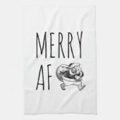 Merry AF Funny Weihnachten Geschirrtuch (Vertikal)