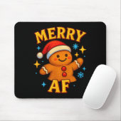 Merry Af Gingerbread Man Christmas Santa Hat Cooki Mousepad (Mit Mouse)