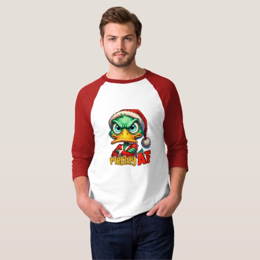 Merry AF Green Grumpy Duck T-Shirt (Vorne ganz)