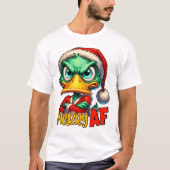 Merry AF - Sarcastic Grumpy Duck Christmas T-Shirt (Vorderseite)