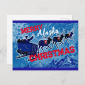 Merry Alaska Weihnachtspostkarte Feiertagspostkarte (Vorne/Hinten)
