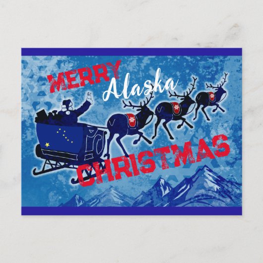 Merry Alaska Weihnachtspostkarte Feiertagspostkarte (Vorderseite)