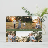 Merry All the way 4-Foto Weihnachtskarte Feiertagskarte (Stehend Vorderseite)