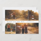 Merry All way 4-Foto Collage Weihnachtskarte Einladung (Vorderseite)