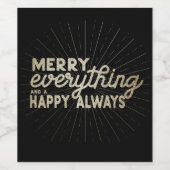Merry Alles & a Happy Always Holiday Weinetikett (Einzelnes Label)