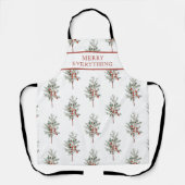 Merry Alles Botanische Weihnachtsmuster Schürze (Vorderseite)