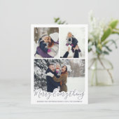 Merry alles Einfaches Graues Foto Feiertagskarte (Stehend Vorderseite)